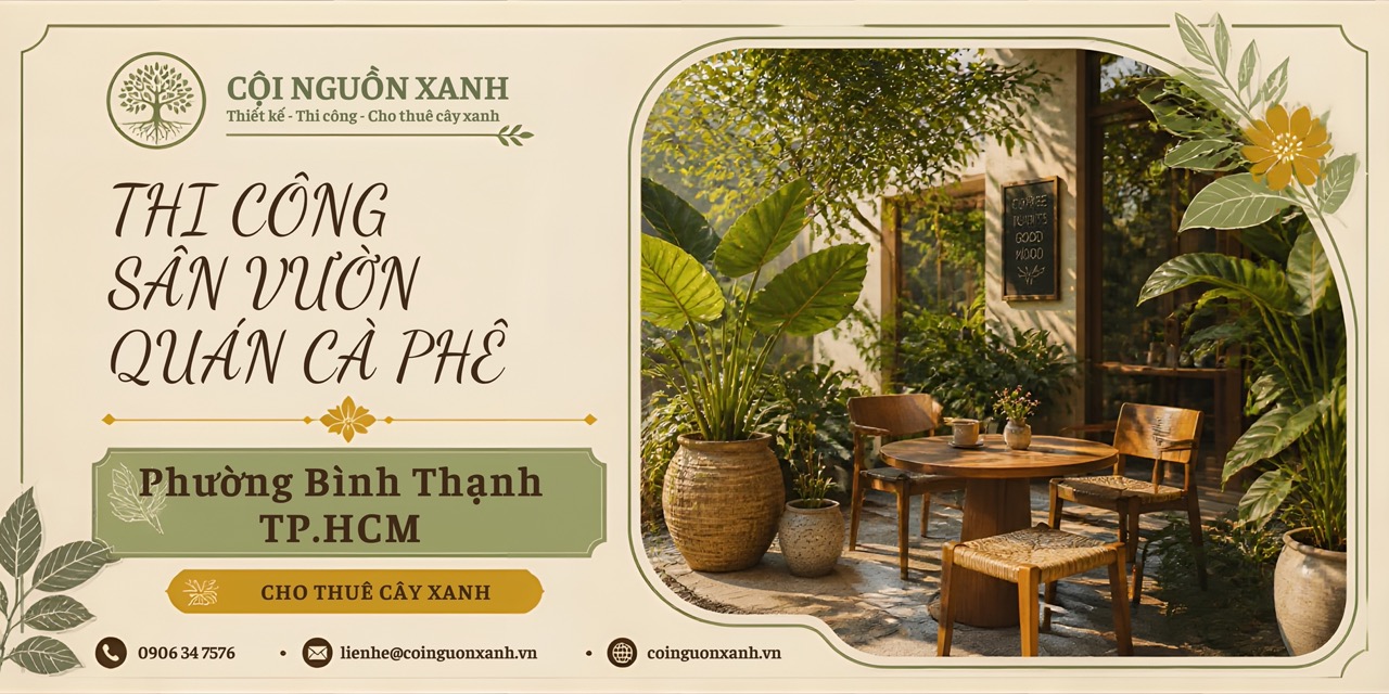 Thi công sân vườn quán cà phê ở Phường Bình Thạnh TP.HCM