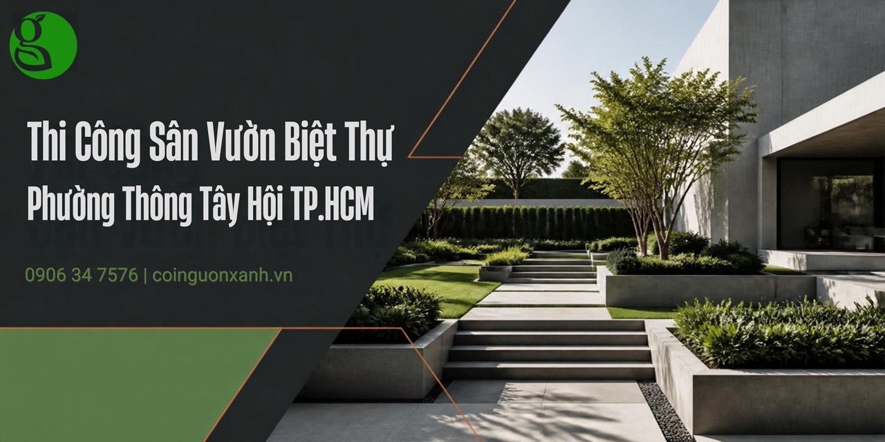 Thi Công Sân Vườn Biệt Thự Ở Phường Thông Tây Hội TP.HCM Đẹp, Sang Trọng