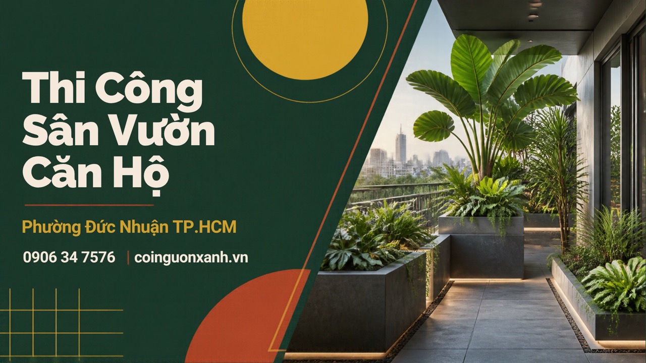 Thi Công Sân Vườn Căn Hộ Ở Phường Đức Nhuận TP.HCM Đẹp, Xanh Mát