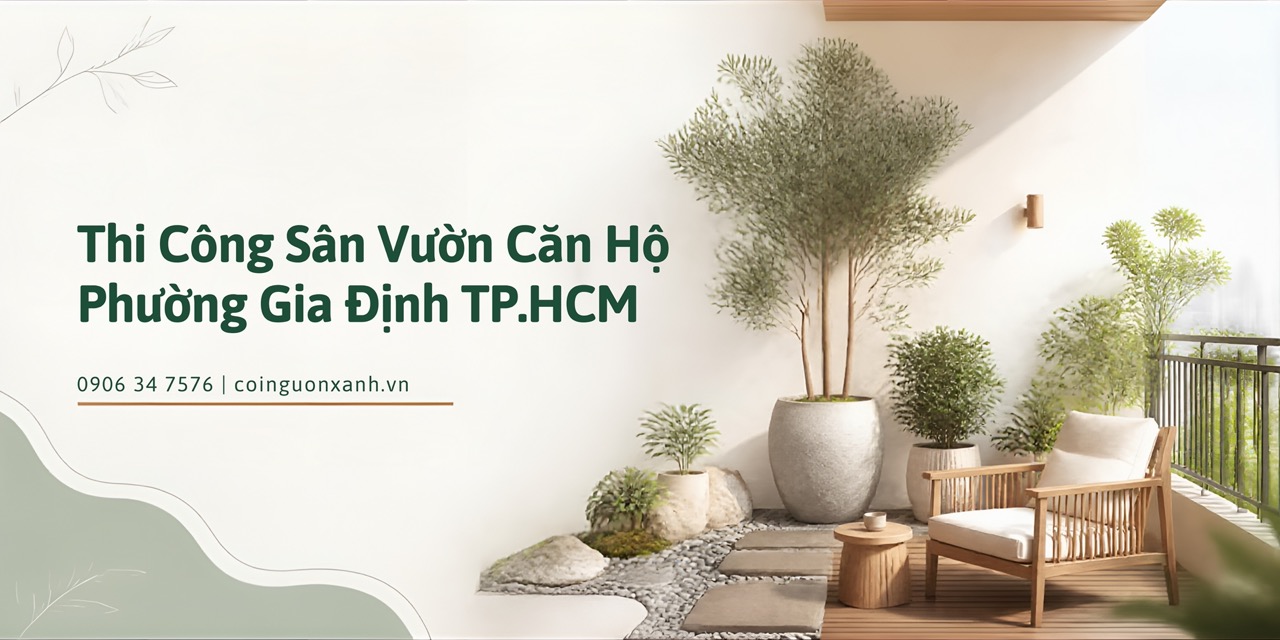 Thi công sân vườn căn hộ ở Phường Gia Định TP.HCM đẹp, hiện đại