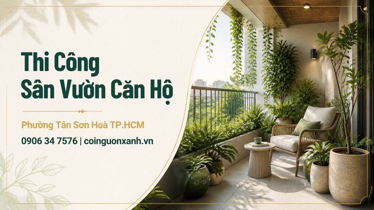 Thi Công Sân Vườn Căn Hộ Ở Phường Tân Sơn Hòa TP.HCM Đẹp, Hiện Đại