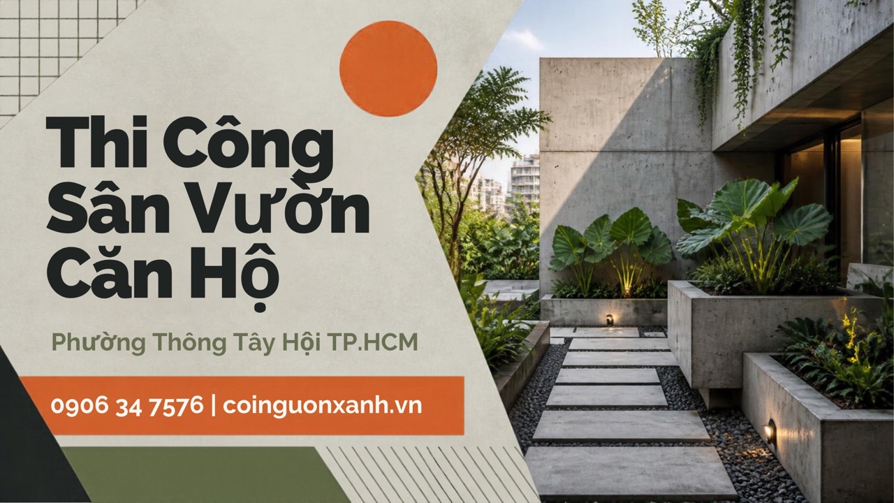 Thi Công Sân Vườn Căn Hộ Ở Phường Thông Tây Hội TP.HCM Đẹp, Hiện Đại