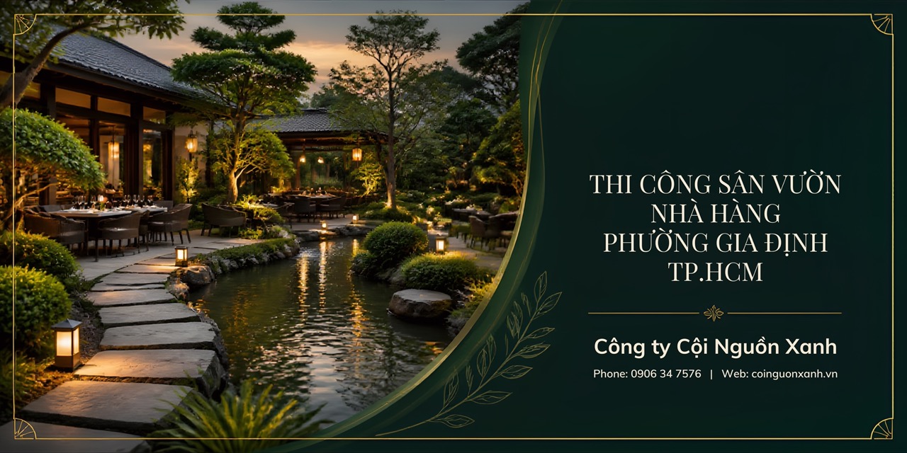 Thi công sân vườn nhà hàng ở Phường Gia Định TP.HCM chuyên nghiệp, ấn tượng