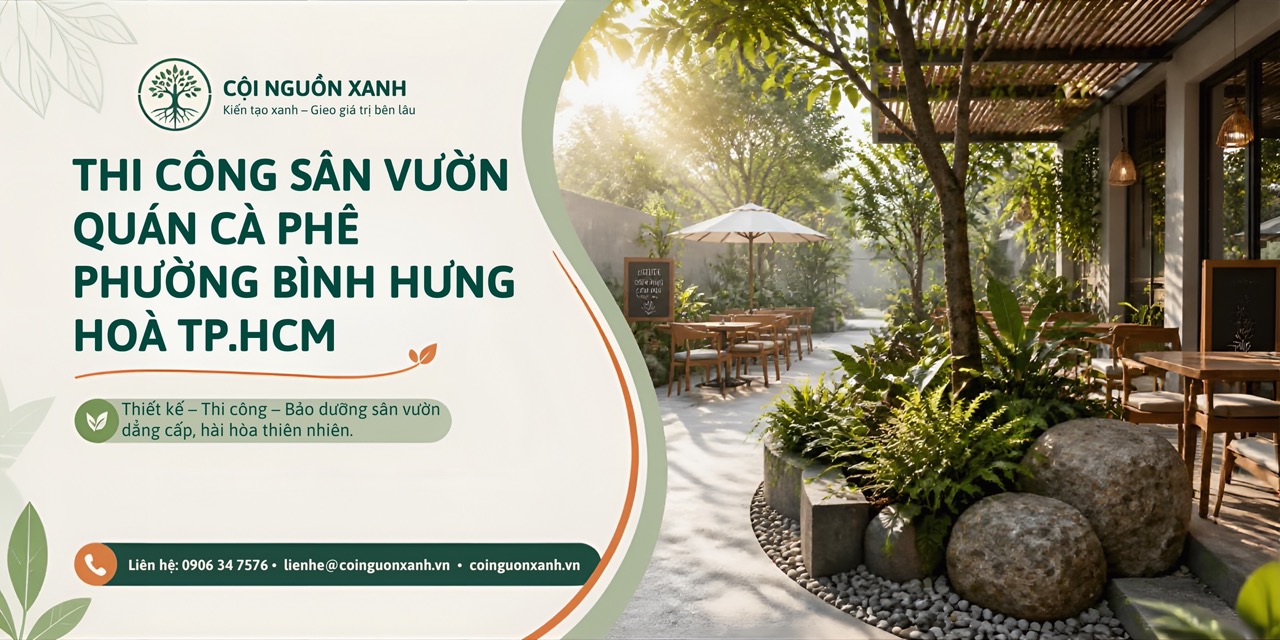 Thi Công Sân Vườn Quán Cà Phê Ở Phường Bình Hưng Hòa TP.HCM
