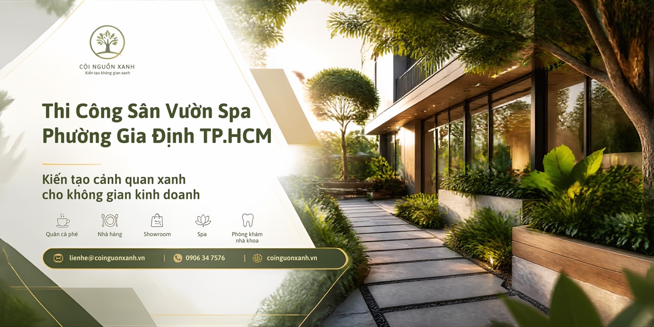 Thi công sân vườn spa ở Phường Gia Định TP.HCM chuyên nghiệp, thẩm mỹ