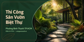 Thi công sân vườn biệt thự ở Phường Bình Thạnh TP.HCM – Không gian xanh sang trọng