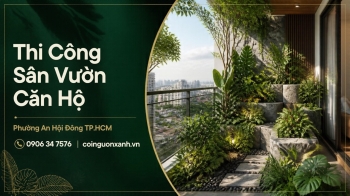 Thi Công Sân Vườn Căn Hộ Ở Phường An Hội Đông TP.HCM Đẹp, Xanh, Hiện Đại