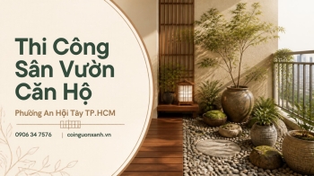 Thi Công Sân Vườn Căn Hộ Ở Phường An Hội Tây TP.HCM Đẹp, Xanh Mát