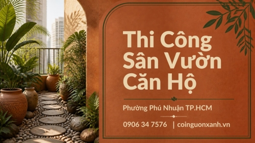 Thi Công Sân Vườn Căn Hộ Ở Phường Phú Nhuận TP.HCM Đẹp, Hiện Đại