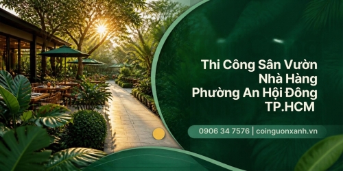 Thi Công Sân Vườn Nhà Hàng Ở Phường An Hội Đông TP.HCM – Đẹp, Xanh, Thu Hút Thực Khách